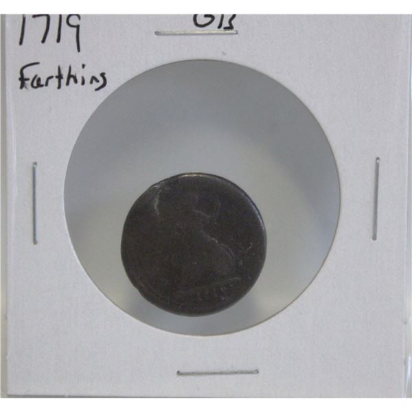 1719 GREAT BRITAIN FARTHING COIN