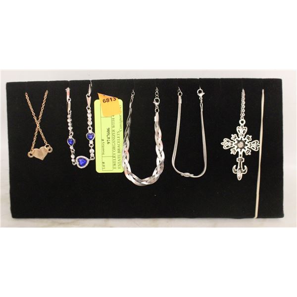 JEWELRY ORGANIZER WITH 4 ESTATE BRACELETS