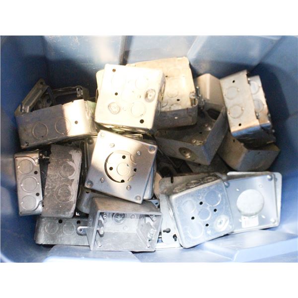 TOTE FULL OF MISC ELECTRICAL BOXES