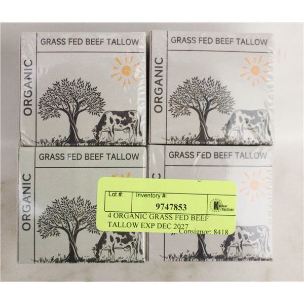 4 ORGANIC GRASS FED BEEF TALLOW EXP DEC 2027