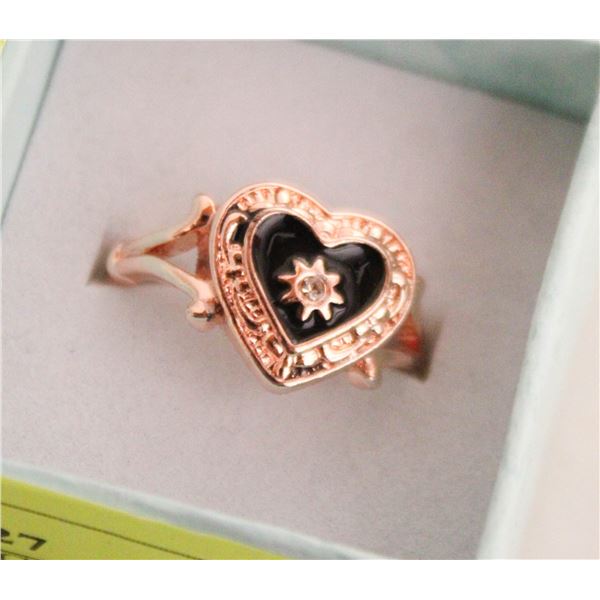 NEW HEART SHAPE GP RING SZ8