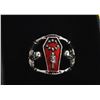 Image 1 : NEW MENS SKULL BAT RING VAMPIRE COFFIN