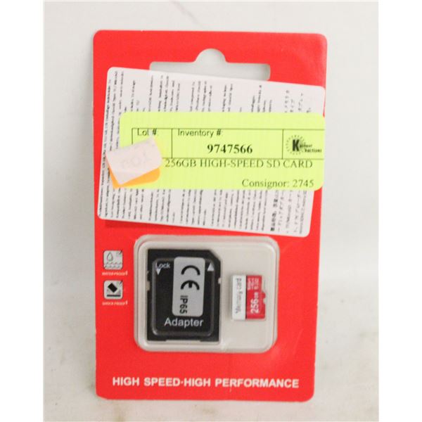 NEW 256GB HIGH-SPEED SD CARD