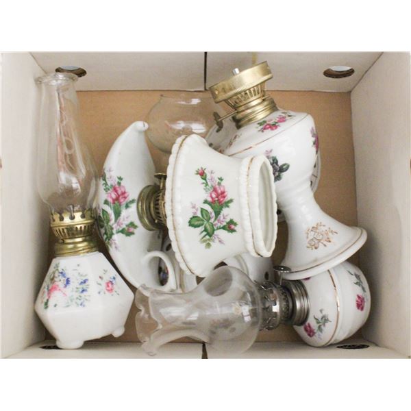 VINTAGE PORCELAIN MINI OIL LAMPS