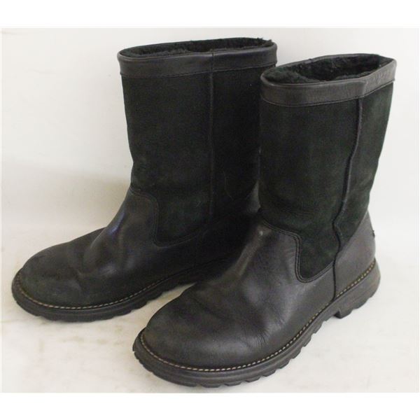 ESTATE UGG LADIES SZ 7 BLACK LEATHER BOOTS