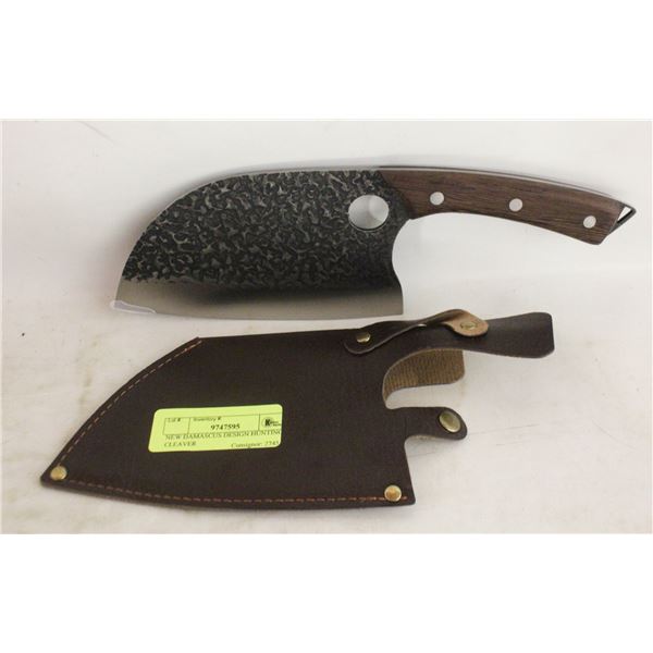 NEW DAMASCUS DESIGN HUNTING CLEAVER