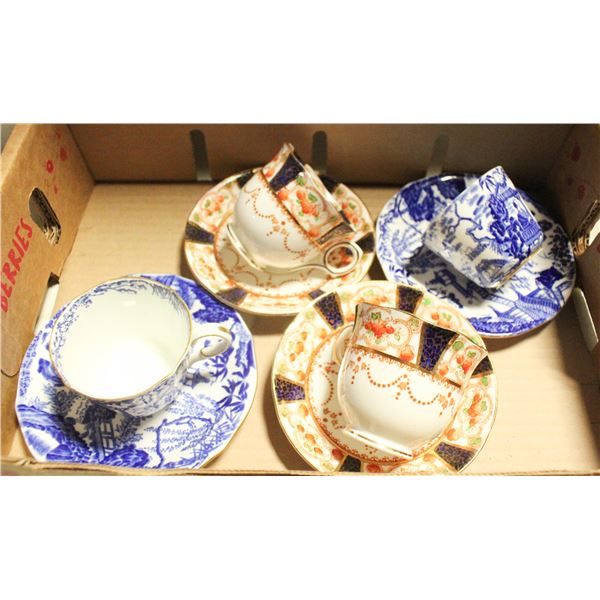 4 TEACUPS AND SAUCERS, ROYAL CROWN DERBY, MELBA
