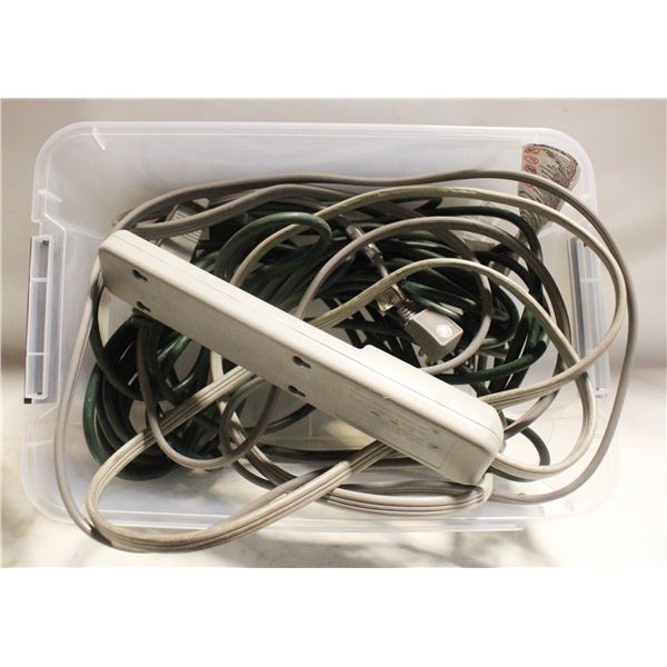 BOX OF POWER CORDS ETC.