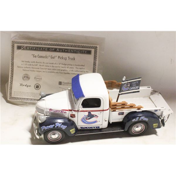 GO CANUCKS GO PICKUP TRUCK WITH COA