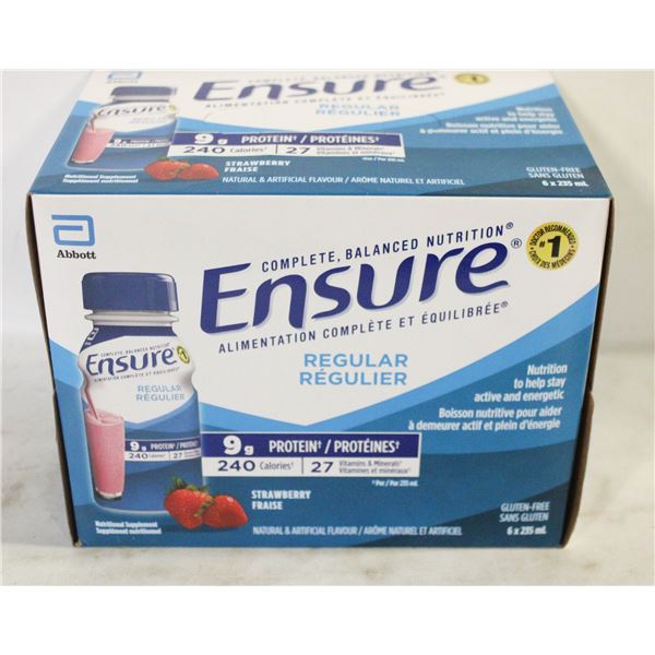 CASES OF ENSURE 6 X 235 ML STRAWBERRY