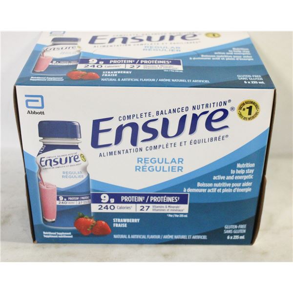 CASE OF ENSURE 6 X 235 ML STRAWBERRY