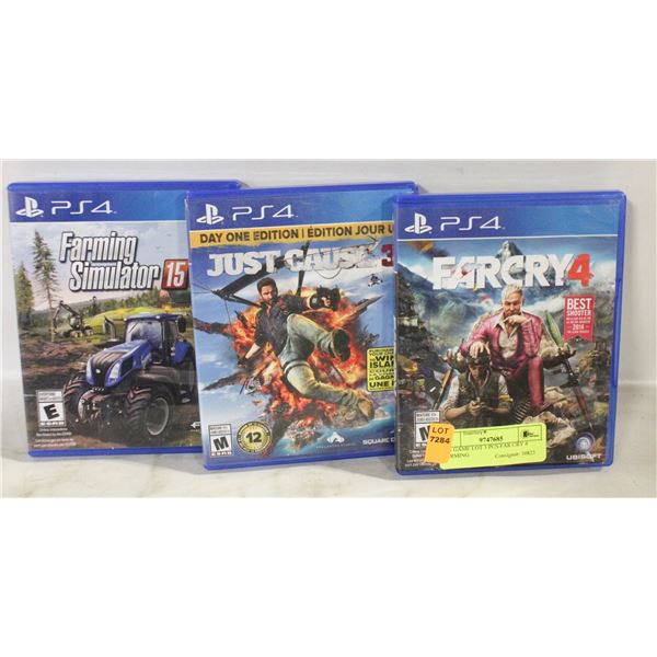 PS4 GAME LOT 3 PCS FAR CRY 4 FARMING