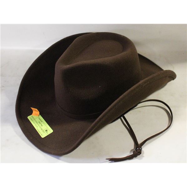 NEW FELT CHOCOLATE BROWN COWBOY HAT WITH