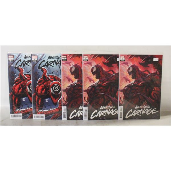 FIVE ABSOLUTE CARNAGE #1 VARIANTS