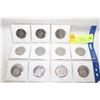 Image 1 : SHEET OF 11 50-CENT PIECES CANADIAN COINS