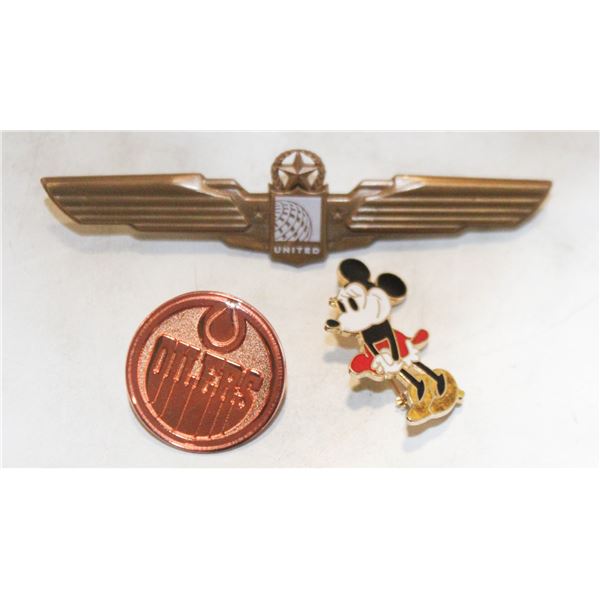 VINTAGE PIN & BADGE LOT; UNITED