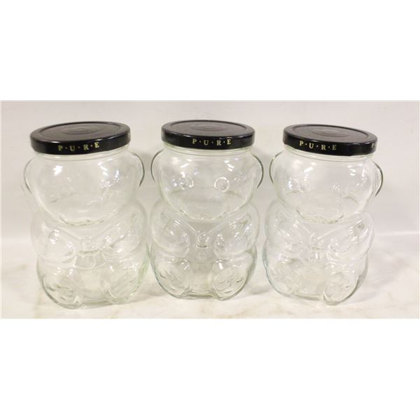 3 KRAFT VINTAGE BEAR JARS