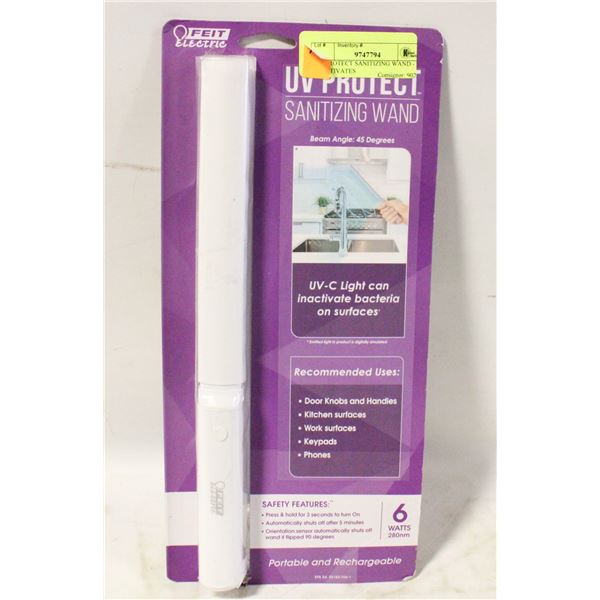 UV PROTECT SANITIZING WAND - INACTIVATES