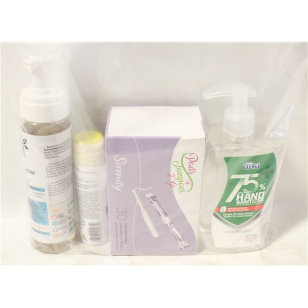 BAG WITH NEW PRODUCTS INCL 236 ML OF FOAMING