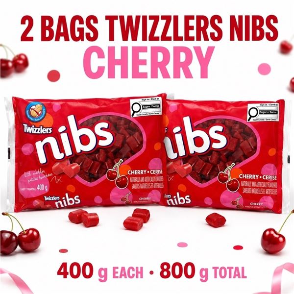 2 TWIZZLERS NIBS CHERRY 400G BB 01/27
