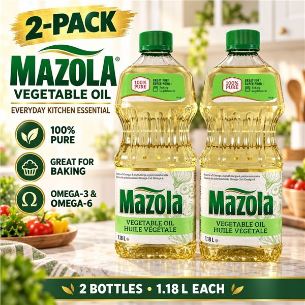 2 MAZOLA VEGETABLE OIL 1.18L BB 07/27