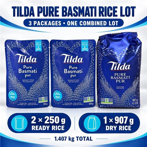 2 TILDA READY RICE 250G + 1 DRY RICE 907G BB