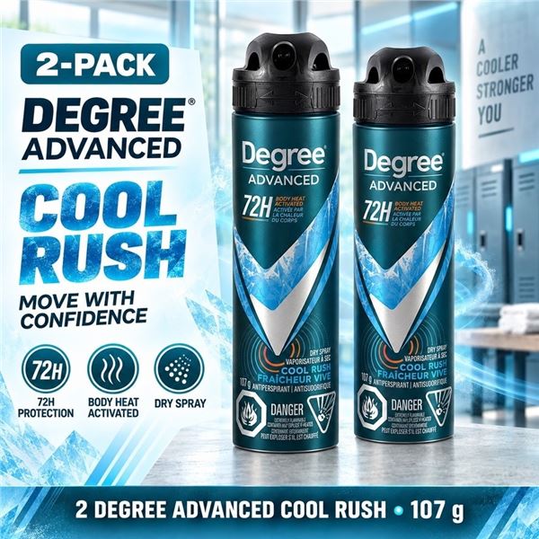 2 DEGREE ADVANCED COOL RUSH DRY SPRAY 107G