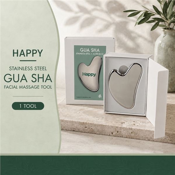 HAPPY STAINLESS STEEL GUA SHA FACIAL MASSAGE TOOL