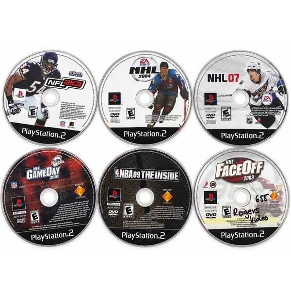 6 PLAYSTATION 2 GAMES DISC-ONLY LOT