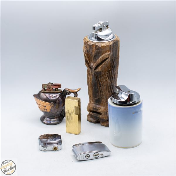 6 VINTAGE ASSORTED LIGHTERS