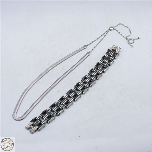 BLACK & STAINLESS STEEL MEN'S 3/4"-WIDE