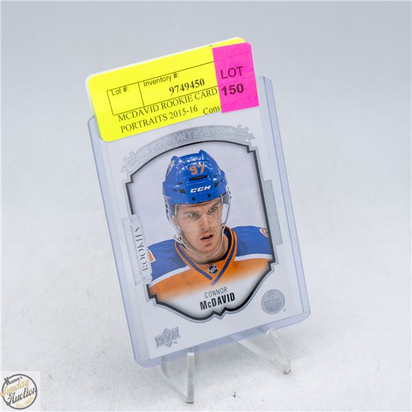 MCDAVID ROOKIE CARD UD PORTRAITS 2015-16