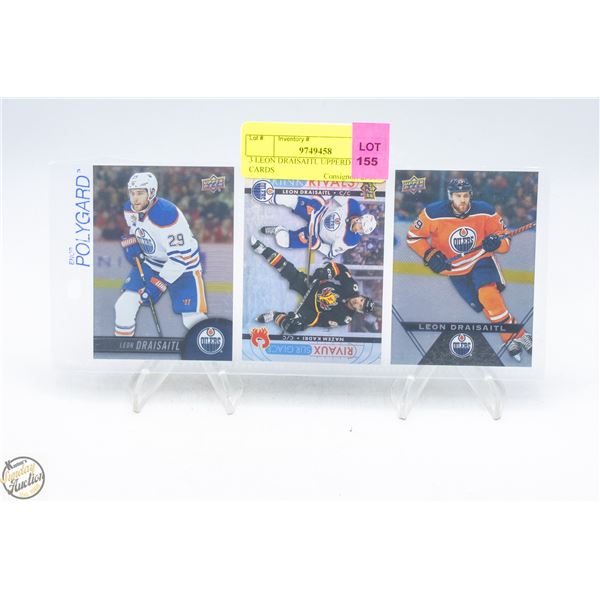 3 LEON DRAISAITL UPPERDECK CARDS