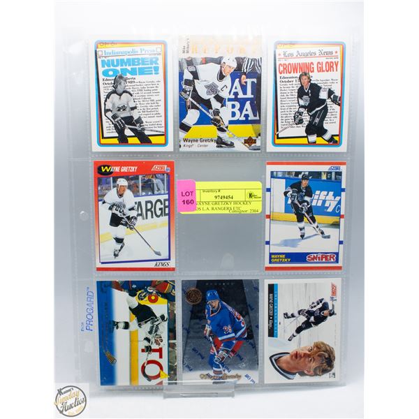 8 X WAYNE GRETZKY HOCKEY CARDS L.A. RANGERS ETC