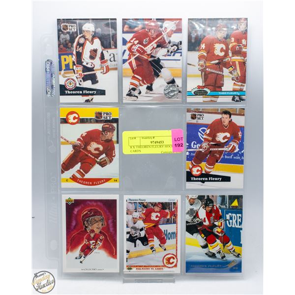 8 X THEOREN FLEURY HOCKEY CARDS