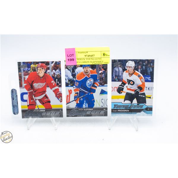 3 UPPERDECK YOUNG GUNS ROOKIES LARKIN SLEPYSHEV