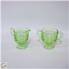 Image 1 : URANIUM GLASS CREAM & SUGAR