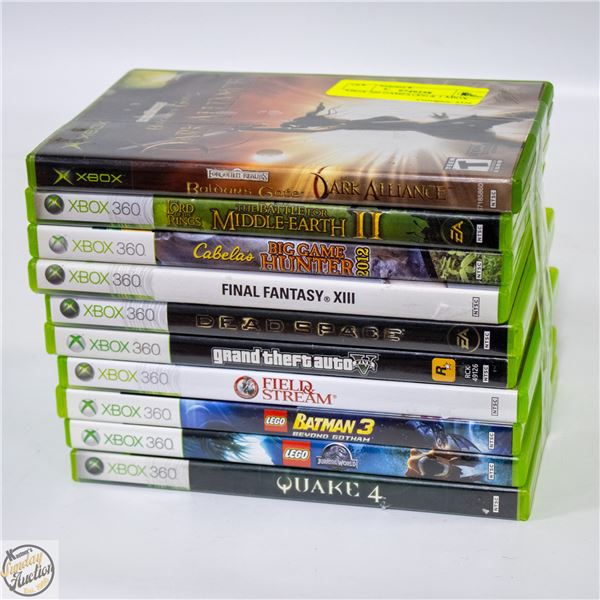 XBOX 360 GAMES (X9) & 1 XBOX