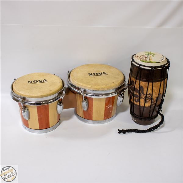 BOX W/ 2 BONGO DRUMS: NOVA ETC
