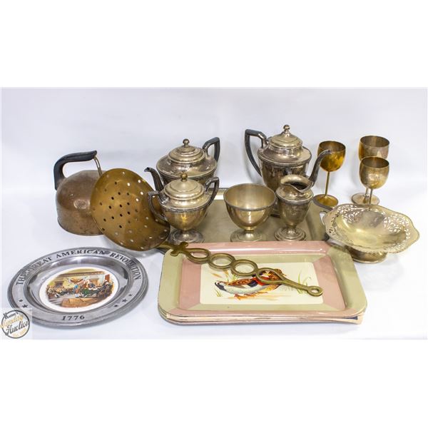 LOT OF VINTAGE SILVERPLATE NICKEL SERVICEWARE