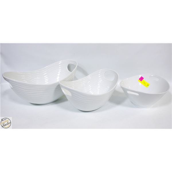 3 BOAT STYLE SERVING BOWLS