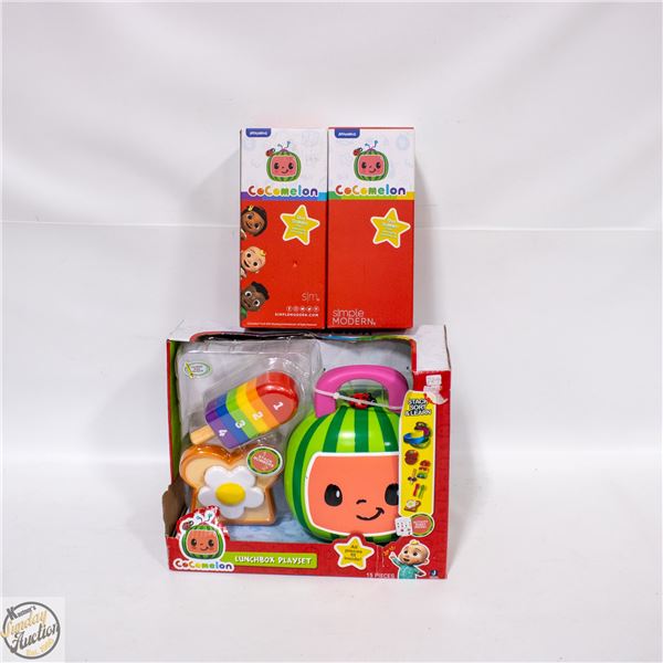 NEW COCOMELON DRINKINGWARE+TOY SET