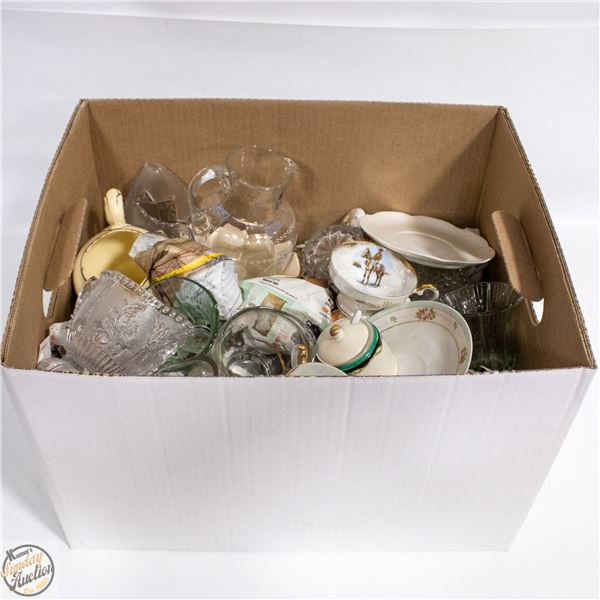 LOT OF ESTATE CHINA AND GLASS