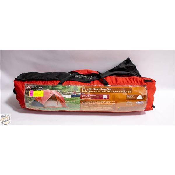 OZARK TRAIL 9FT X 8 FT SPORT DOME TENT SLEEP 3-4