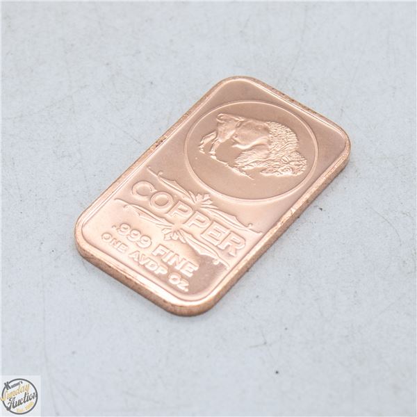 1 OZ COPPER BAR