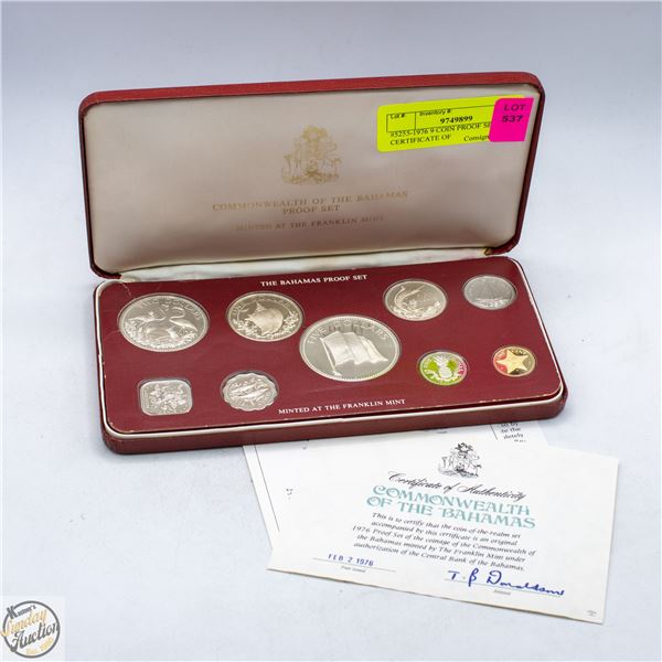 #5255-1976 9 COIN PROOF SET WITH CERTIFICATE OF
