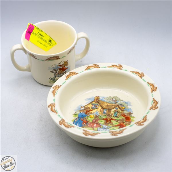 VINTAGE BUNNYKINS BOWL AND CUP