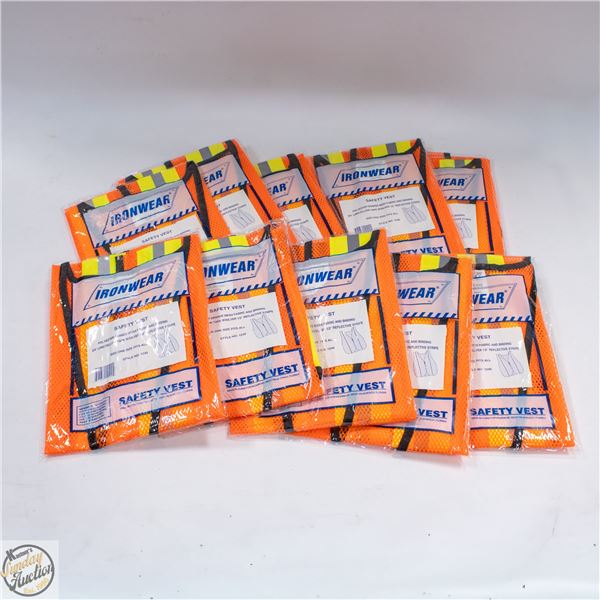 BUNDLE OF 10 NEW HI-VIZ SAFETY VESTS ALL TOGETHER