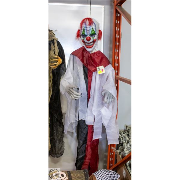 HANGING CREEPY CLOWN HALLOWEEN DECOR 66"