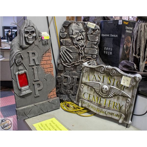 3 FOAM TOMBSTONES HALLOWEEN DECOR